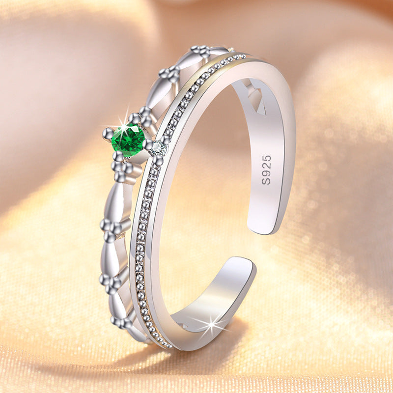 Damen Eleganter Ring mit kunstvollem floralem Design und funkelndem Stein Shop Nory