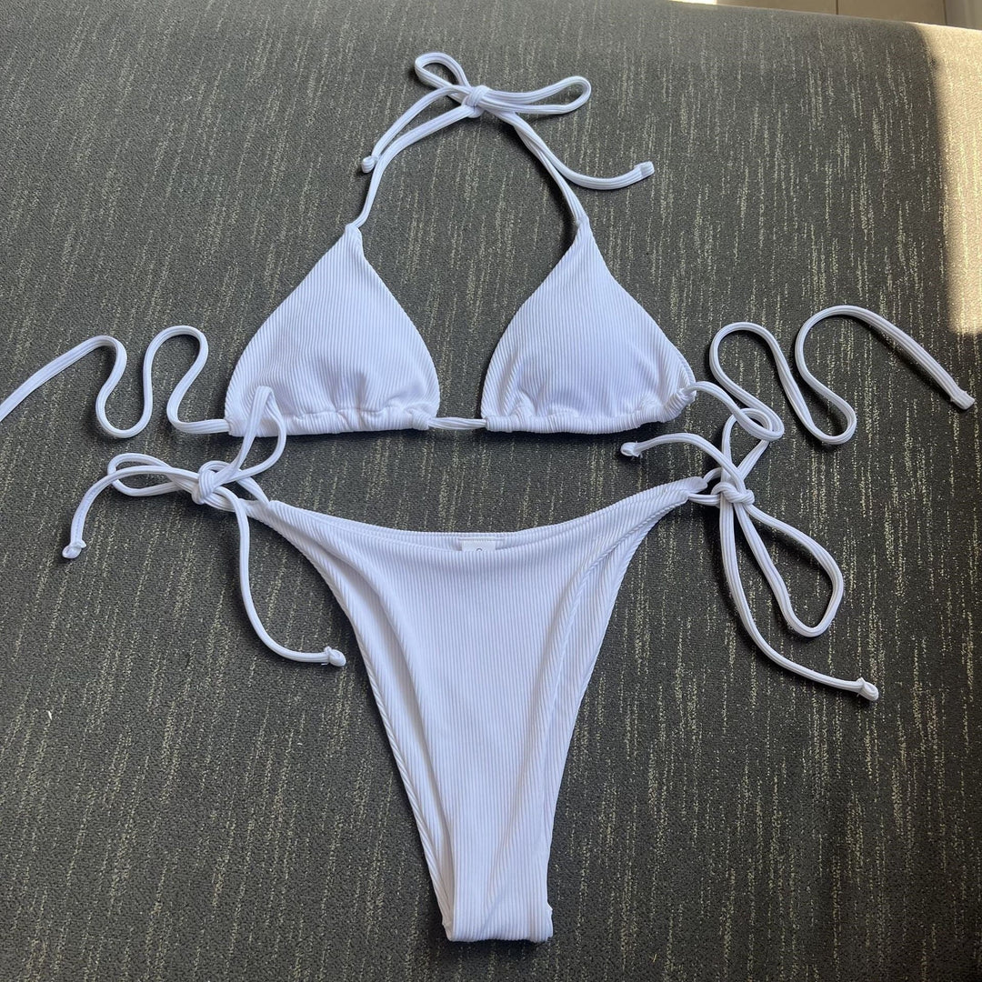 Damen Triangel-Bikini mit verstellbaren Schnüren Shopnory