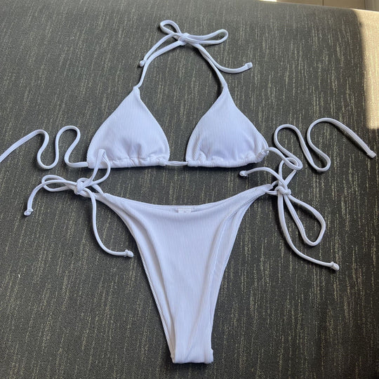 Damen Triangel-Bikini mit verstellbaren Schnüren Shopnory