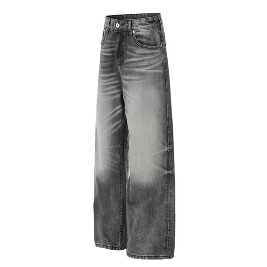 Damen Hochtaillierte Wide‑Leg Denimhose mit Used-Fade-Effekt Shop Nory