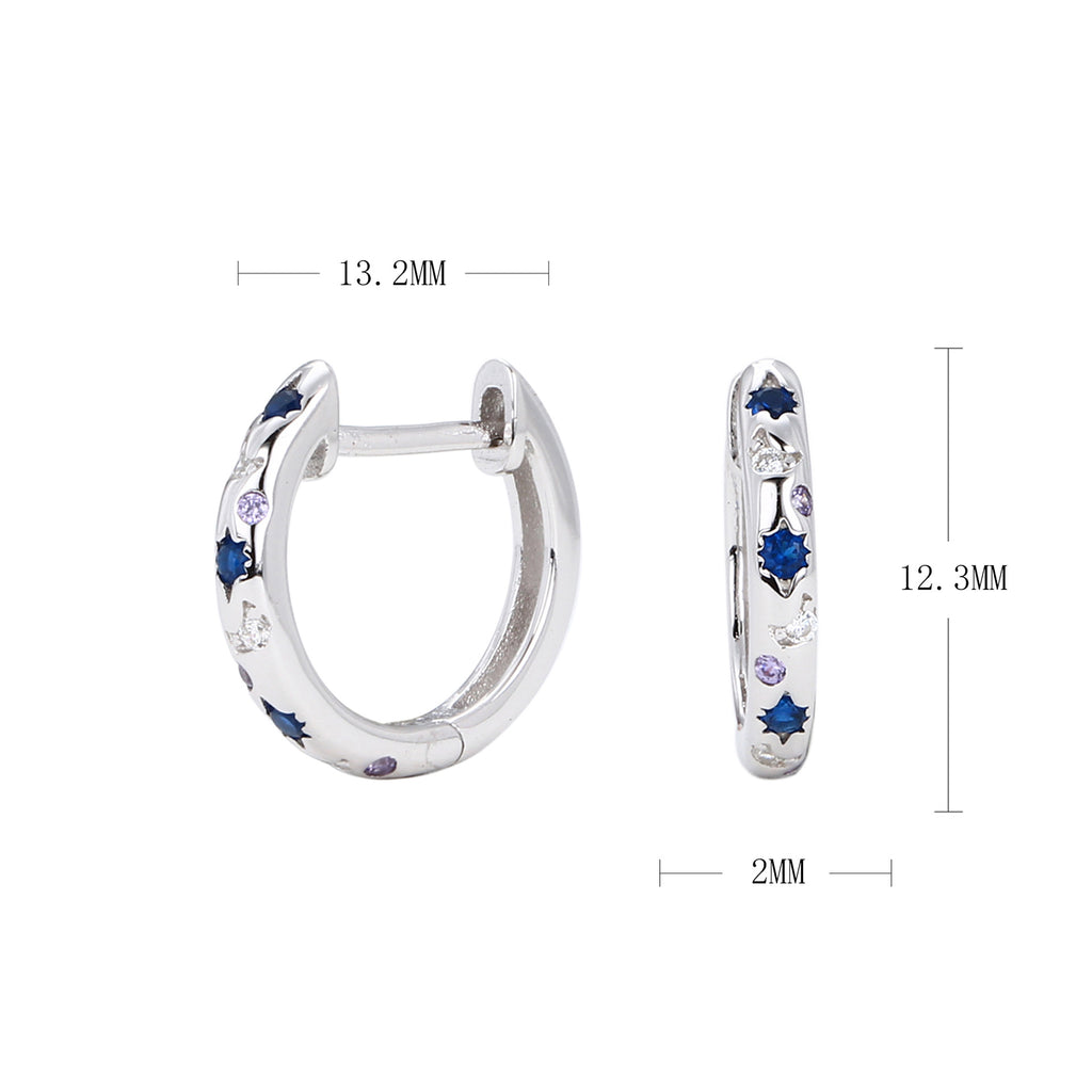 Damen Creolenohrringe mit funkelnden Zirkonsteinen und edlem Design Shop Nory