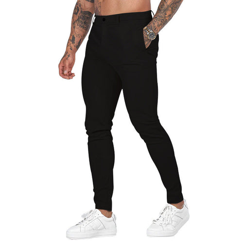 Herren Slim Fit Trousers aus elastischem Material mit seitlichen Taschen