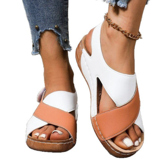 Damen Cross‑Riemen Komfort‑Sandalen mit Klettverschluss Shop Nory