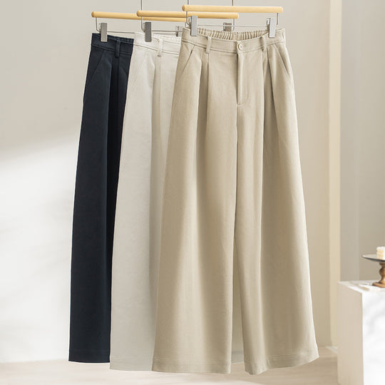 Damen Hochtaillierte Bundfalten-Palazzohose mit weitem Bein und teil-elastischem Bund Shop Nory