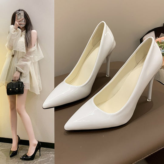 Damen Patent-Pumps mit spitzer Zehenform, schlankem Stiletto und gepolsterter Komfortsohle Shop Nory