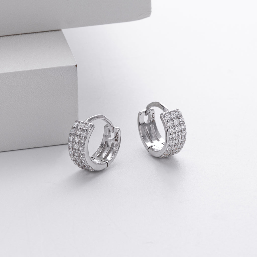 Damen Ohrhänger mit luxuriösem Zirkonbesatz aus 925er Sterling Silber Shop Nory