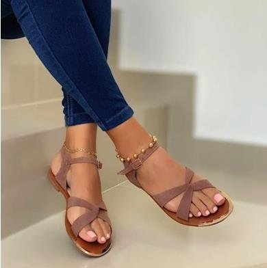 Damen elegante flache Sandalen