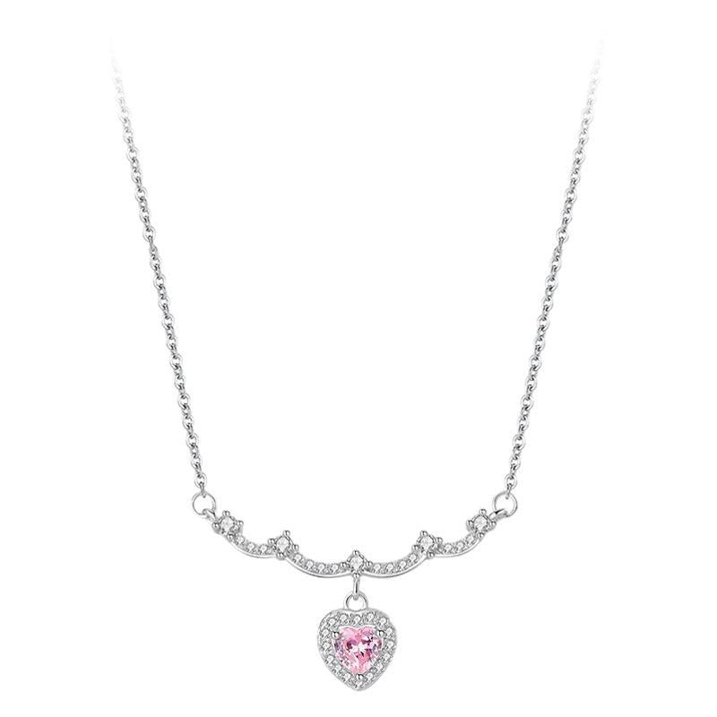Damen Halskette mit herzförmigem Anhänger und funkelnden Zirkoniasteinchen Shop Nory