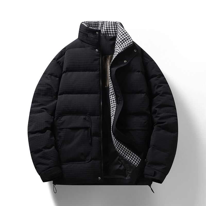 Herren Wattierte Steppjacke mit Hahnentritt-Innenfutter und verstellbarem Saum Shop Nory