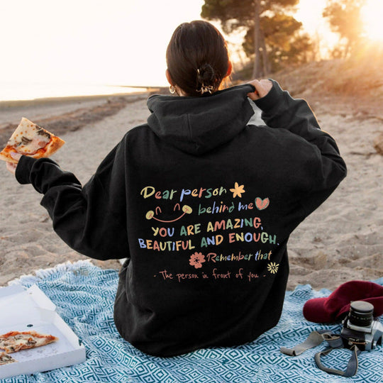 Damen Kapuzenpullover mit motivierendem Schriftzug und komfortabler Passform Shopnory