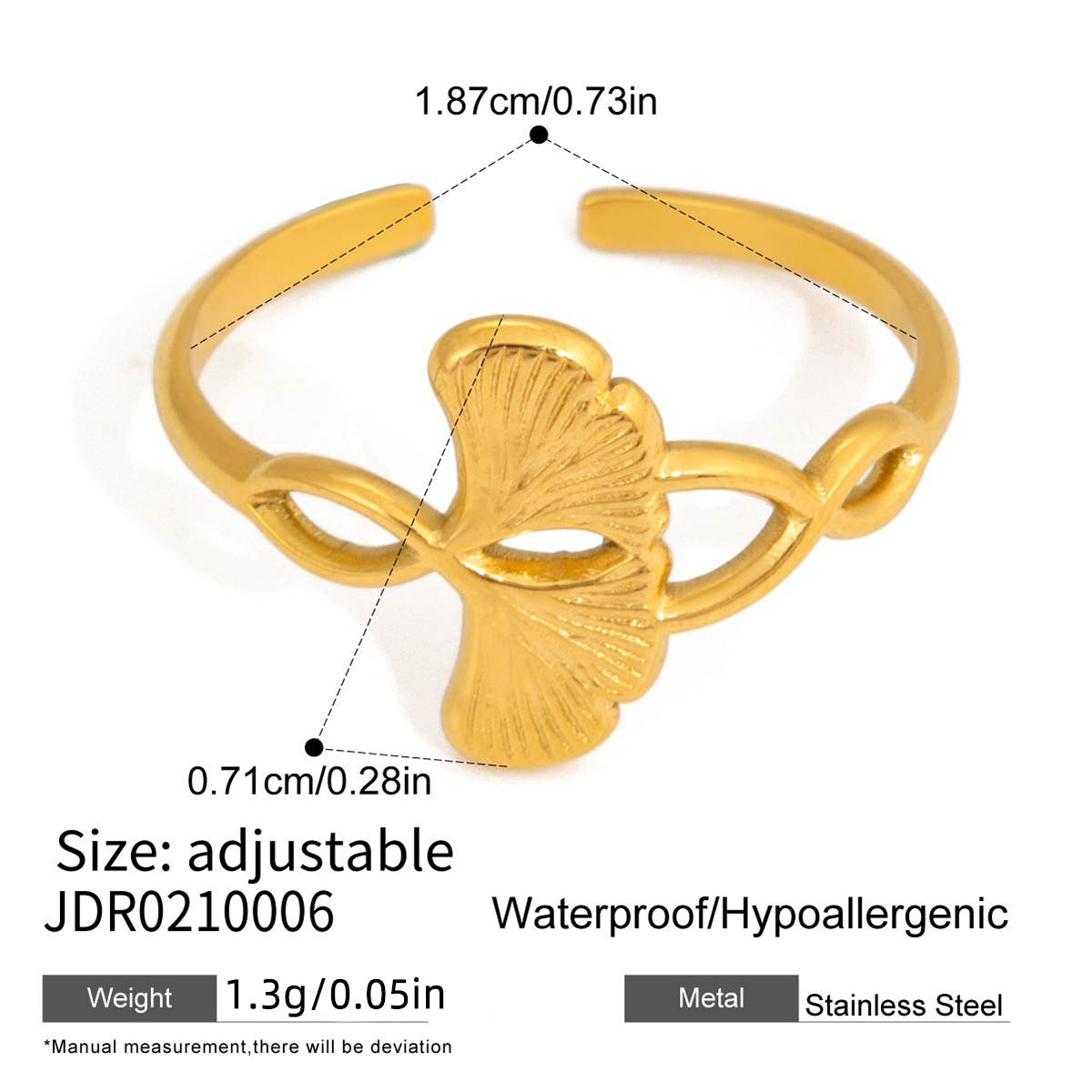 Damen Offenes Armband mit elegantem Ginkgo-Design Shop Nory