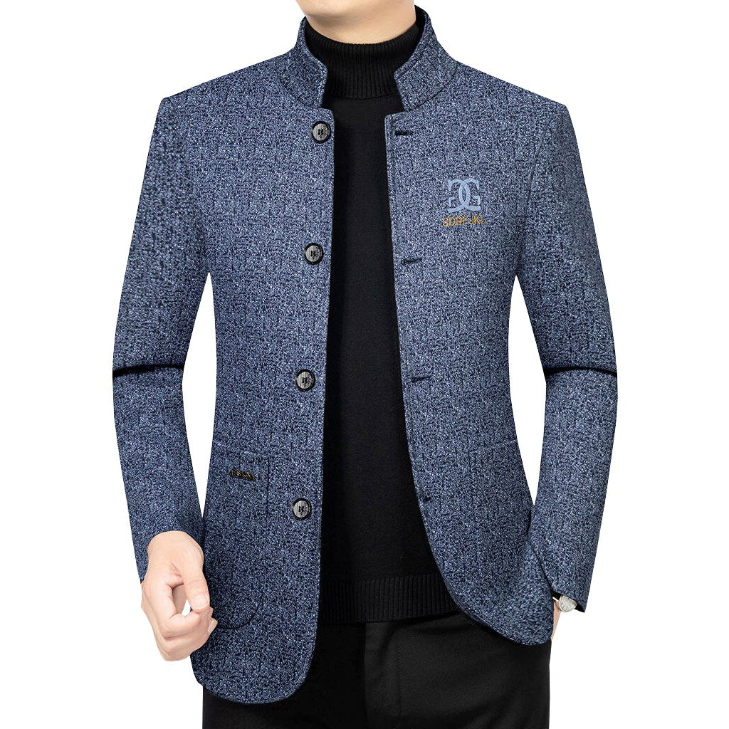 Herren Moderner Stehkragen-Blazer im Travel-Stil mit wattierter Innenfütterung Shop Nory