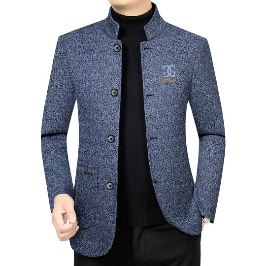 Herren Moderner Stehkragen-Blazer im Travel-Stil mit wattierter Innenfütterung Shop Nory