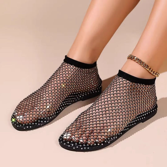 Damen transparente Ballerinas aus Netzmaterial Shopnory