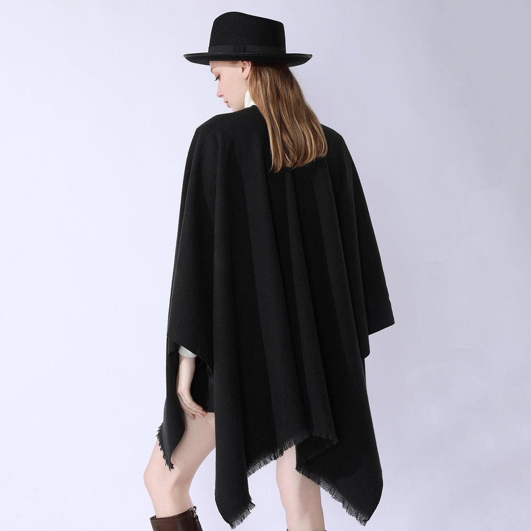 Damen Oversize-Capeponcho aus Wollmix mit Kapuze und Eingrifftaschen Shop Nory