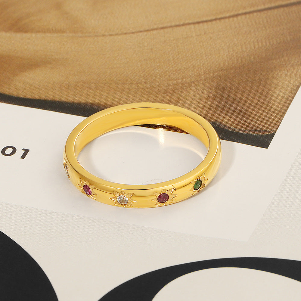 Damen trendiger Ring mit funkelnden Steindetails Shop Nory
