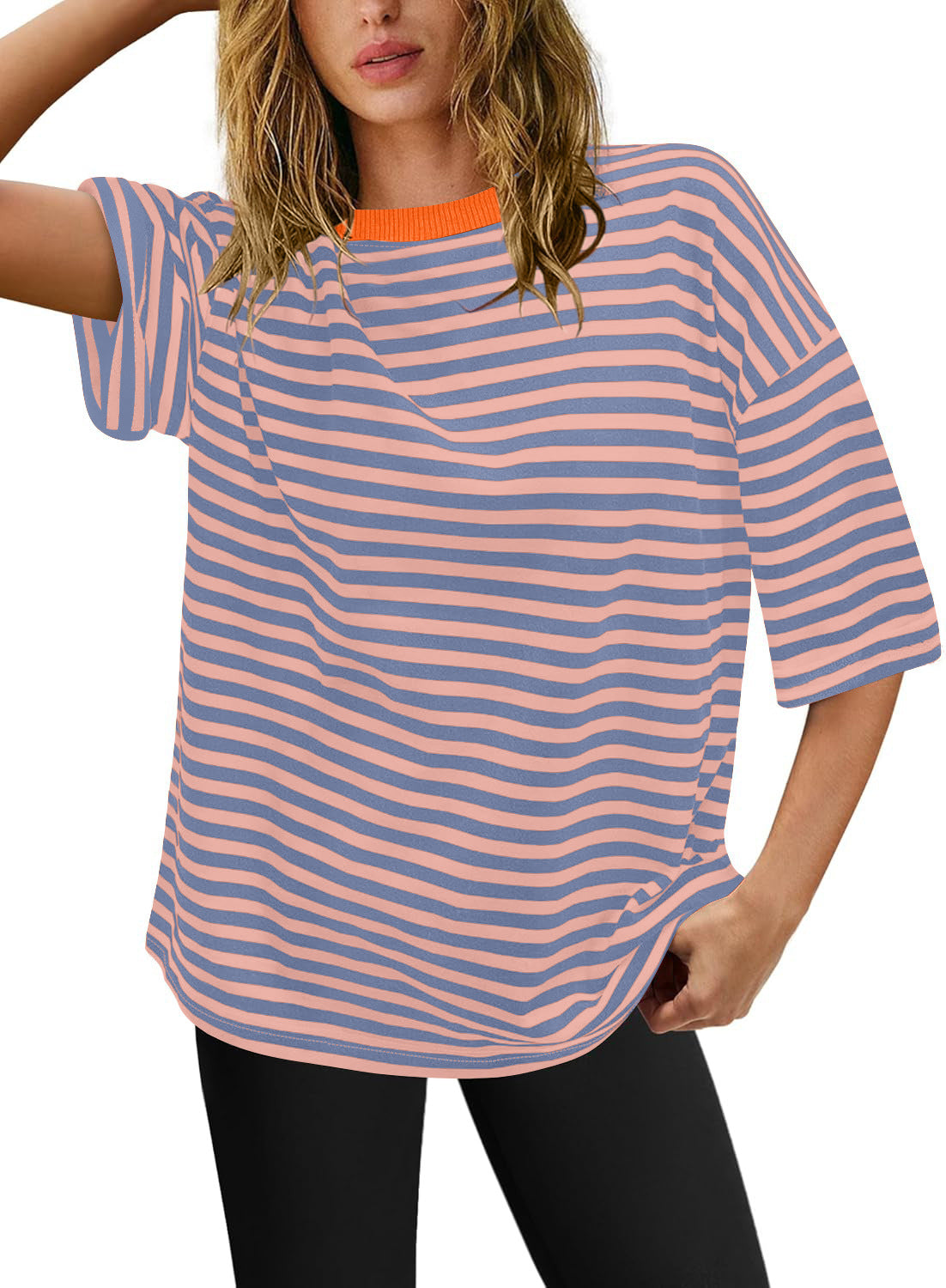 Damen Übergrößen T-Shirt mit Streifenmuster