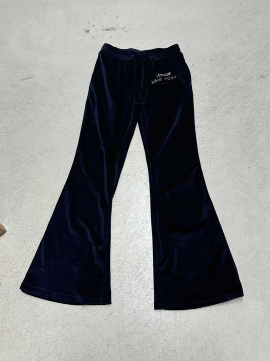 Damen nan weite Velours-Loungehose mit Tunnelzugbund, Kordelzug und dezenter Logo-Stickerei Shop Nory