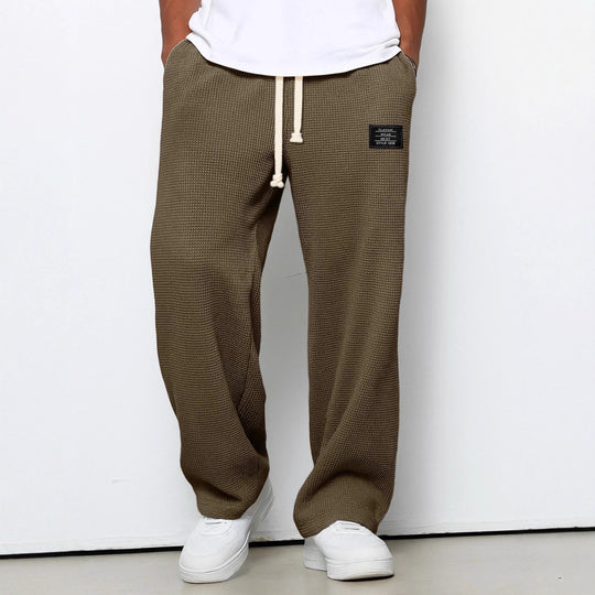 Herren nan lässige Waffelstruktur Lounge-Hose mit Kordelzug, elastischem Bund und weiter Passform Shop Nory