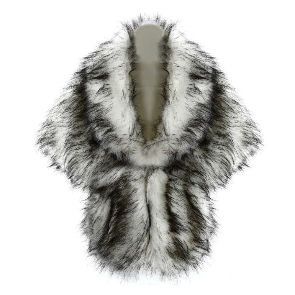 Damen elegante Kunstpelz-Schulterstola im Capelet‑Schnitt Shop Nory