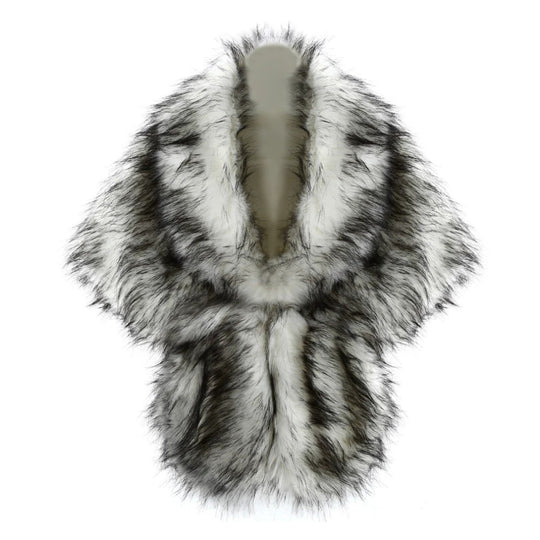 Damen elegante Kunstpelz-Schulterstola im Capelet‑Schnitt Shop Nory