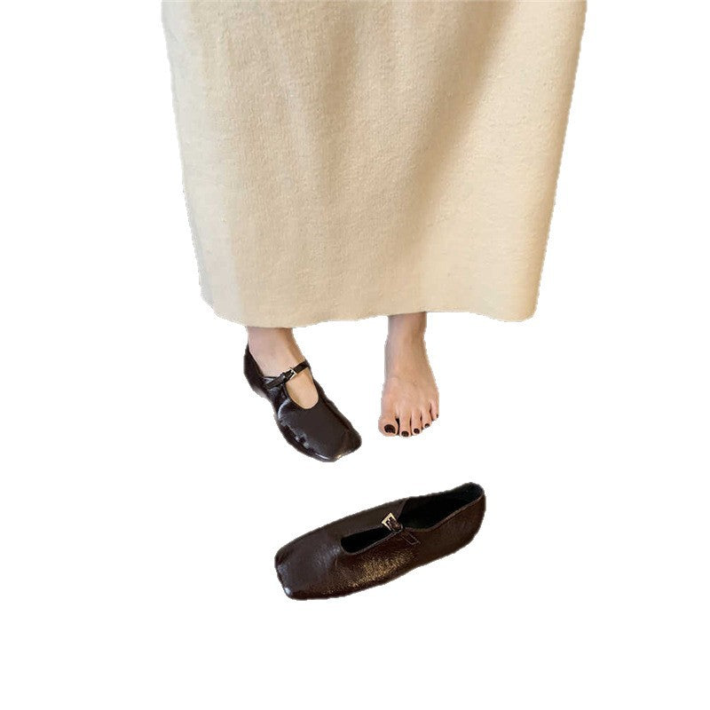 Damen Mules im Mary‑Jane‑Stil mit quadratischer Zehenbox und feinem Riemchen Shop Nory