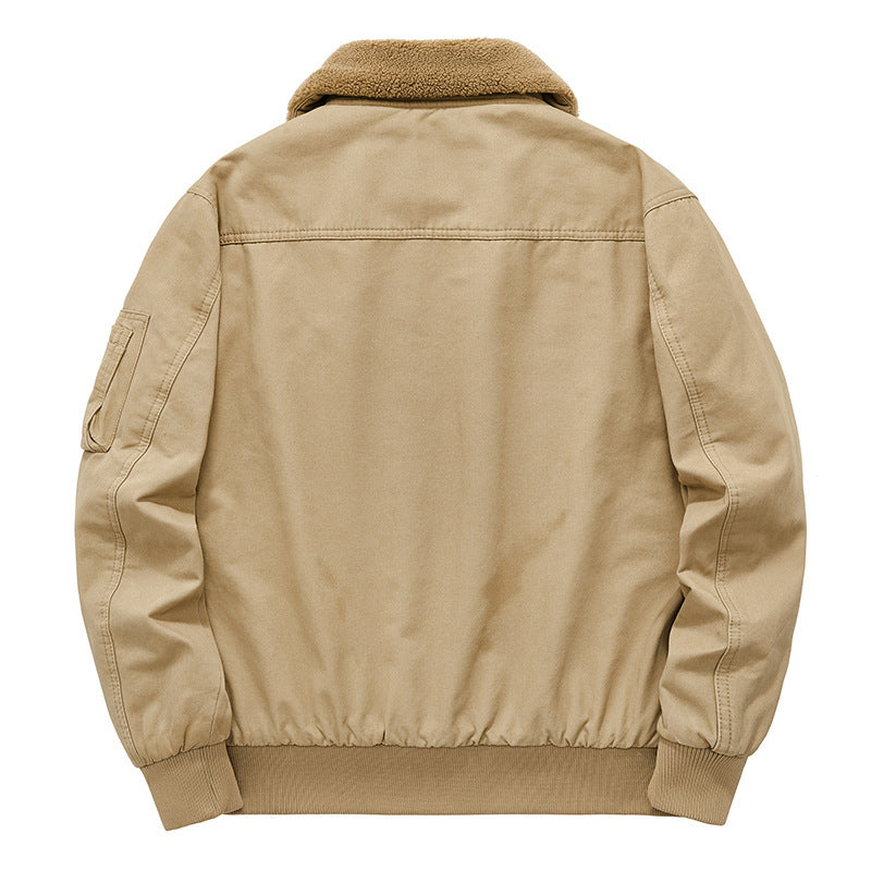 Herren Canvas-Feldjacke mit Teddykragen, wärmender Fütterung und Utility-Taschen Shop Nory