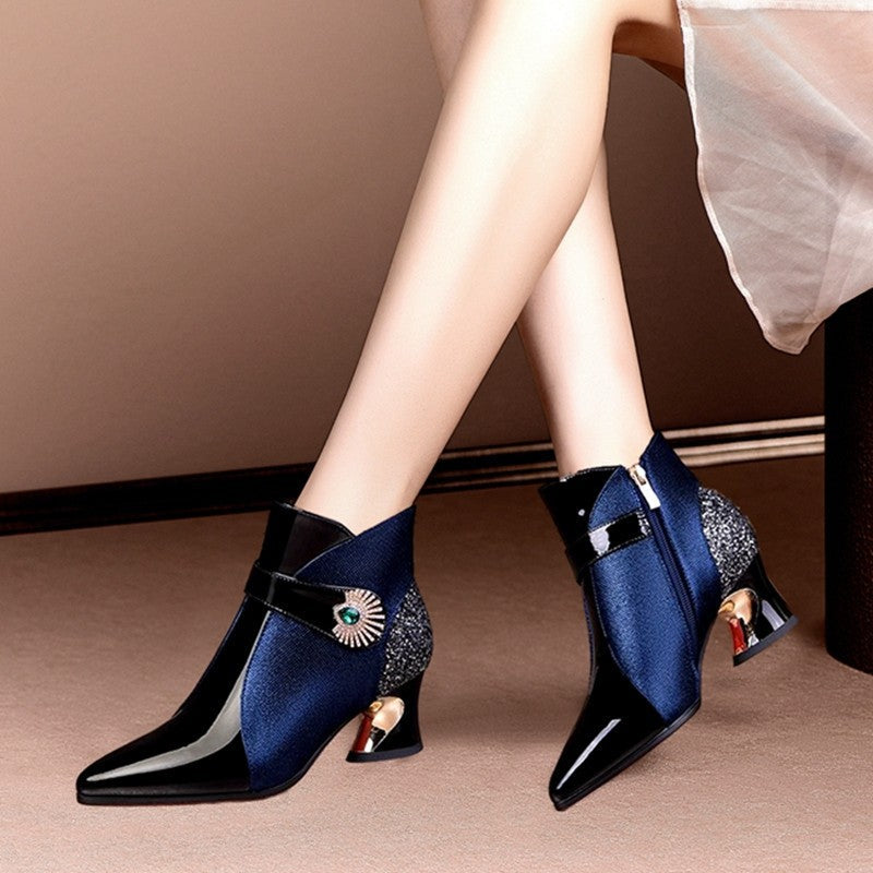 Damen modische Stiefeletten mit funkelndem Akzent