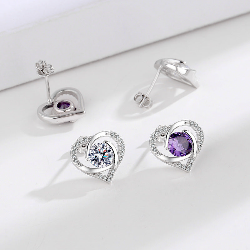 Damen Ohrringe mit herzförmigem Design und funkelnden Zirkonia Shop Nory