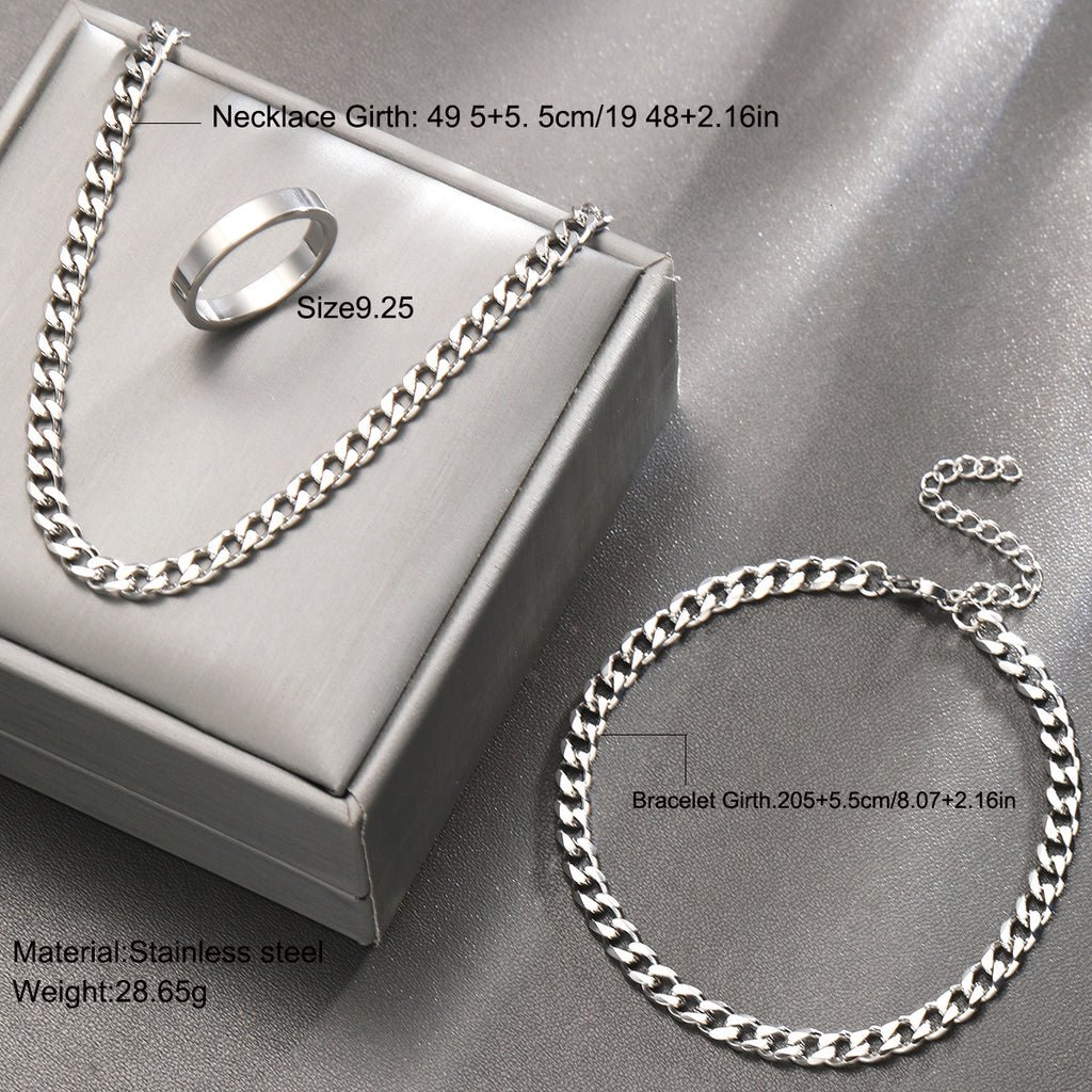 Damen Schmuckset bestehend aus eleganter Halskette, stilvollem Armband und zeitlosem Ring Shop Nory