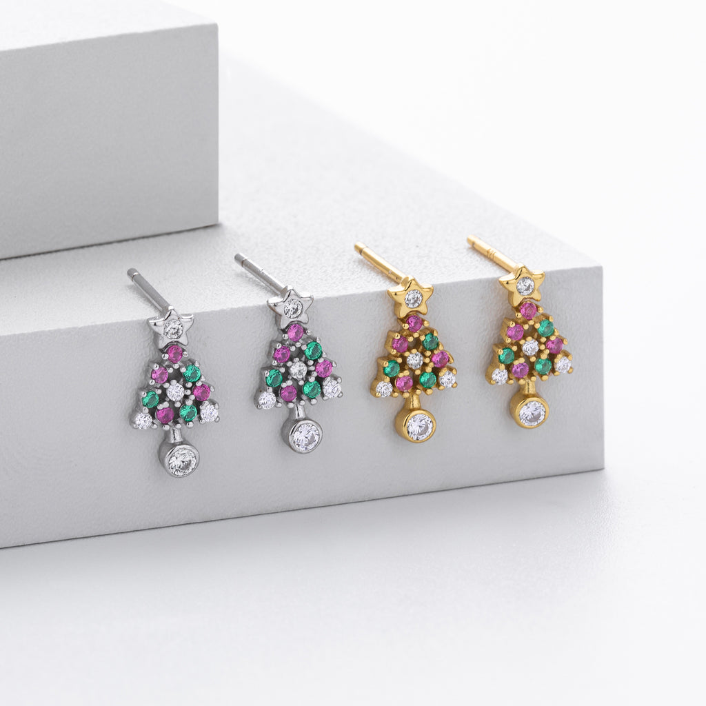 Damen Ohrhänger im stilvollen Weihnachtsbaum-Design aus 925 Sterling Silber Shop Nory