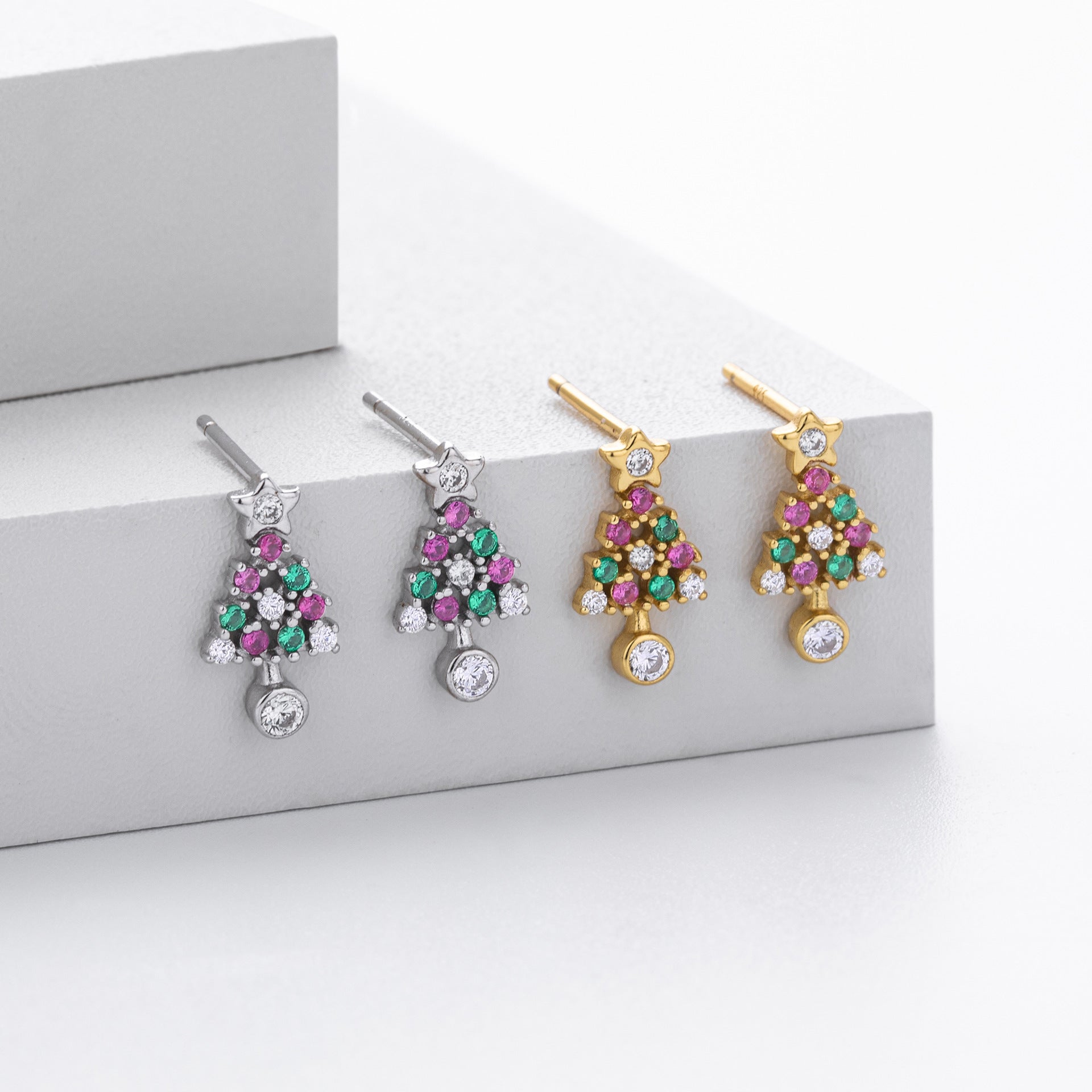 Damen Ohrhänger im stilvollen Weihnachtsbaum-Design aus 925 Sterling Silber Shop Nory