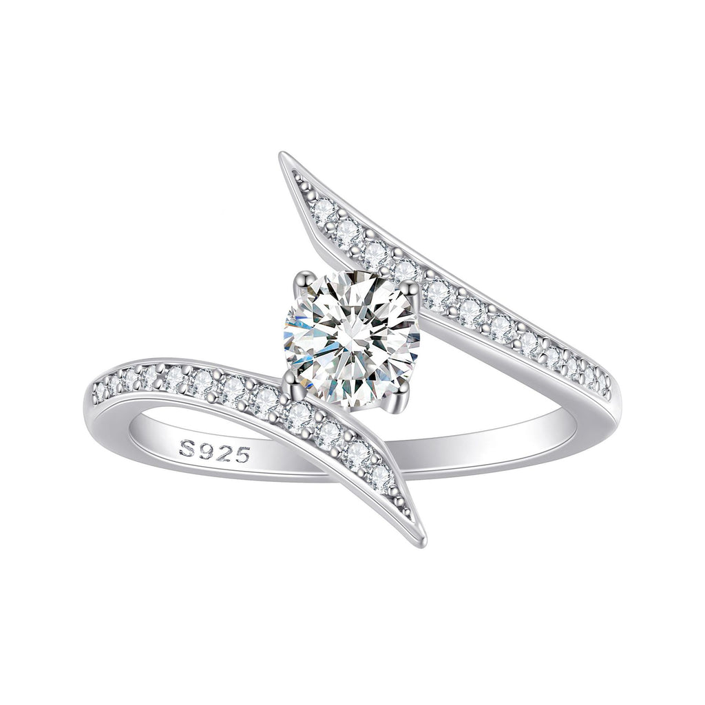Damen Verlobungsring mit modernem Ringdesign und strahlendem Hauptstein Shop Nory