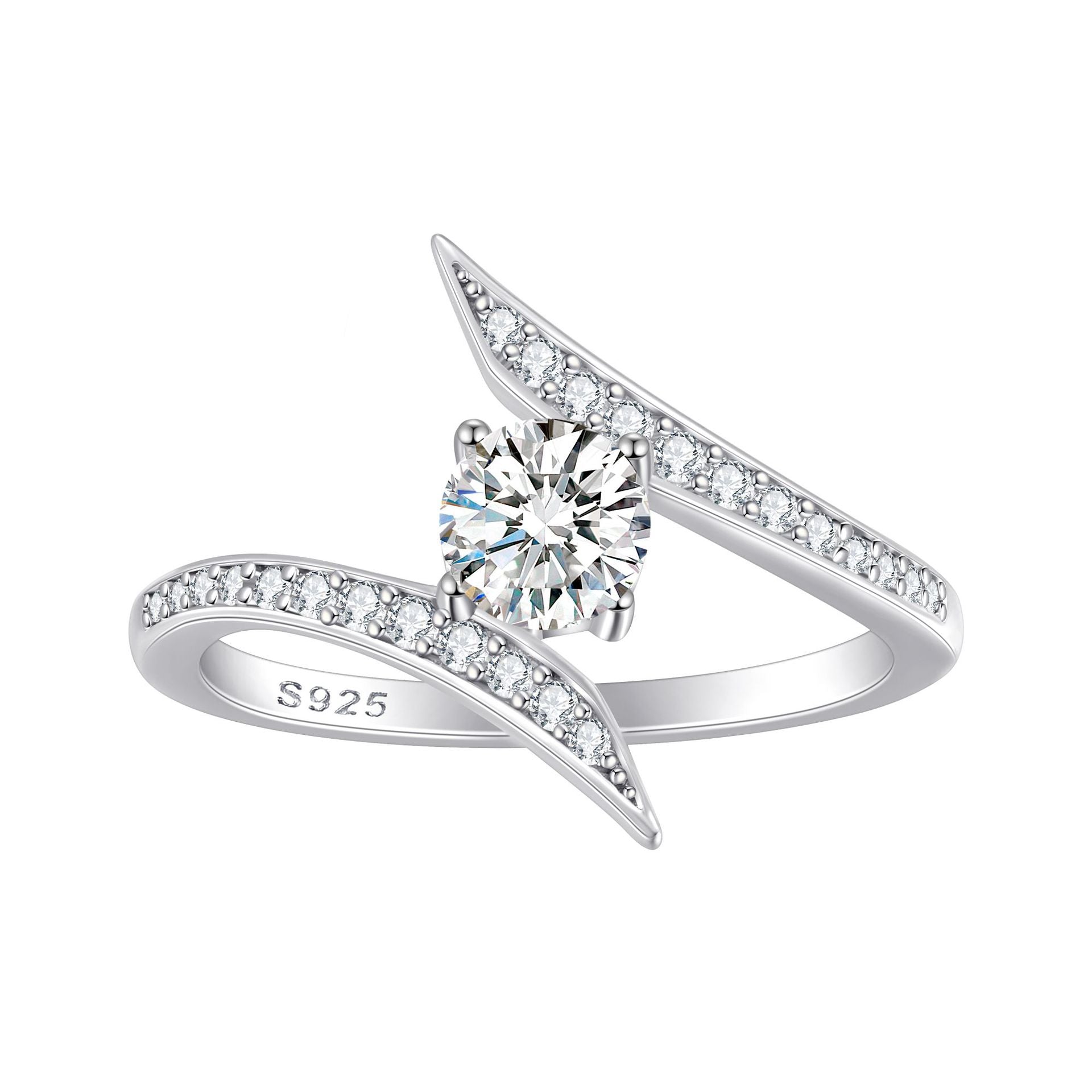 Damen Verlobungsring mit modernem Ringdesign und strahlendem Hauptstein Shop Nory
