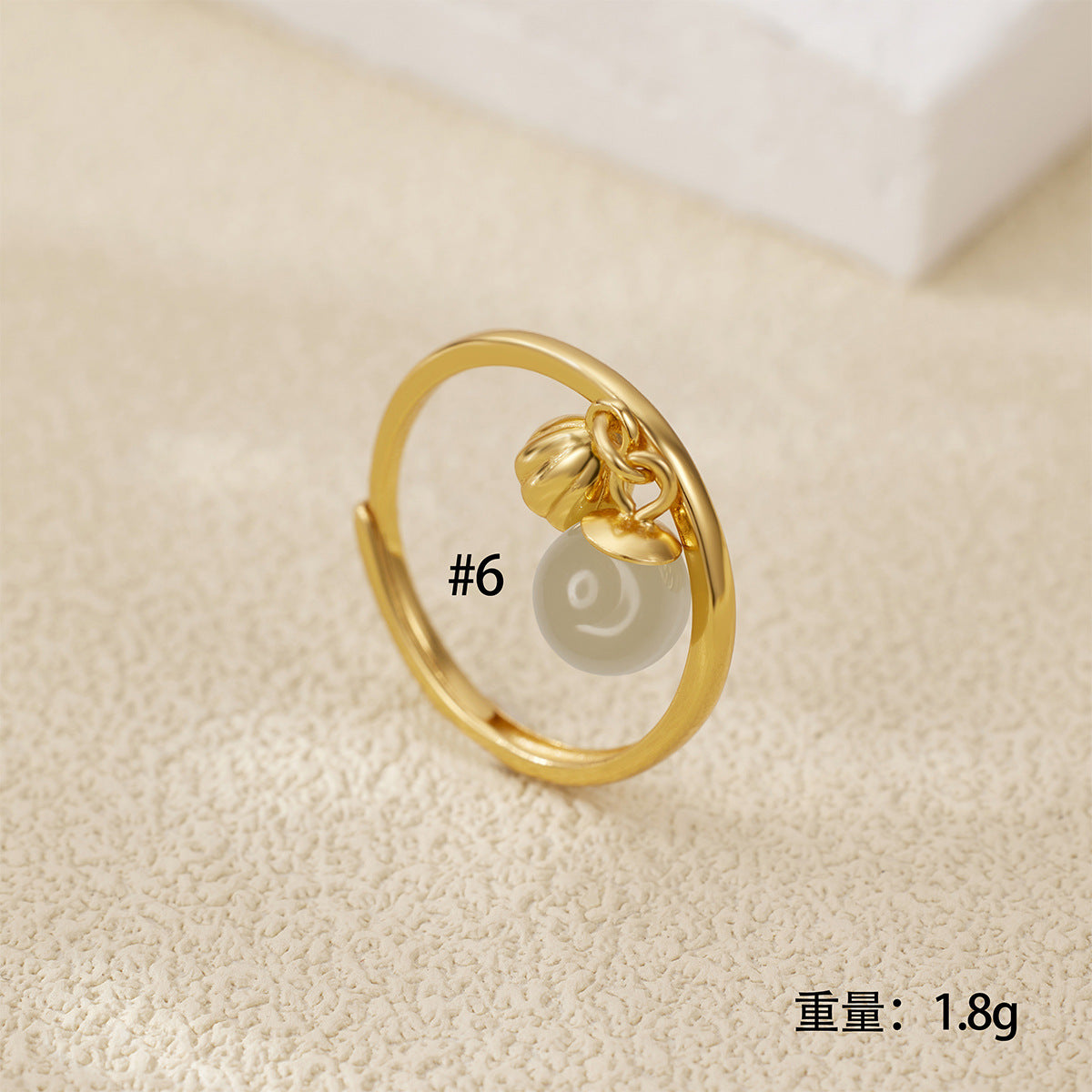 Damen eleganter Ring mit Perl- und Muschelanhänger Shop Nory