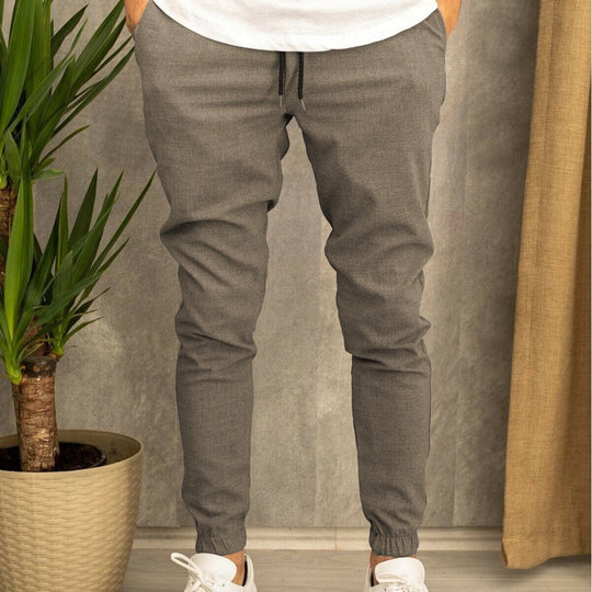 Herren nan schmal geschnittene Jogginghose mit elastischem Bund, Kordelzug und geripptem Knöchelbund Shop Nory