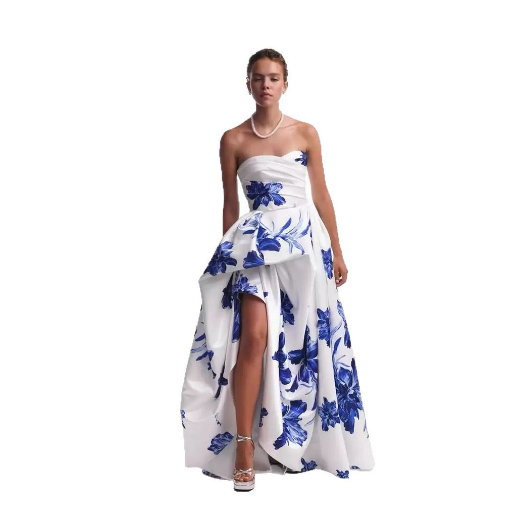 Damen Hochzeitskleid mit strapless Design und floralen Applikationen
