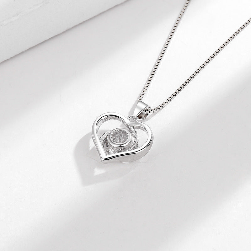 Damen Halskette mit herzförmigem Anhänger und funkelndem Zirkon Shop Nory