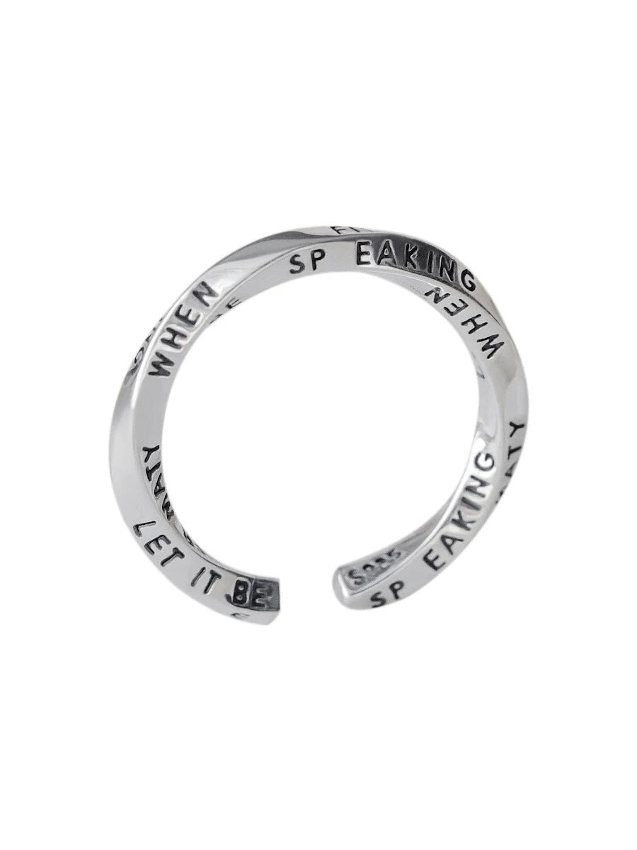 Damen Offener Ring mit inspirierendem Schriftzug Shop Nory