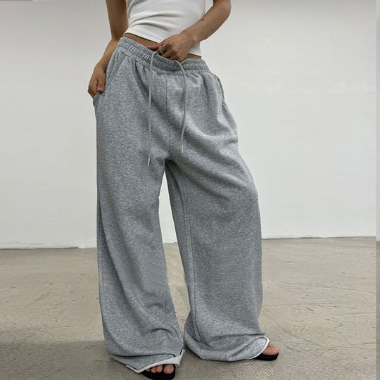 Damen nan weite High-Waist Loungehose mit gerafftem Bund und Kordelzug Shop Nory