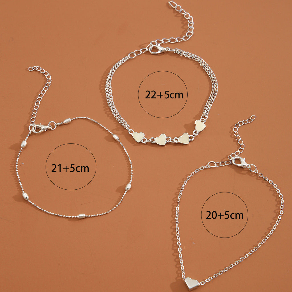 Damen Fußkettchen-Set mit filigranen Herzen und eleganten Goldakzenten Shop Nory