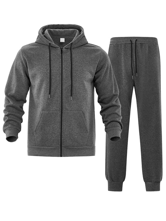 Herren nan zweiteiliges Jogginganzug-Set mit durchgehendem Reißverschluss Kapuzenjacke und taillierter Jogginghose Shop Nory