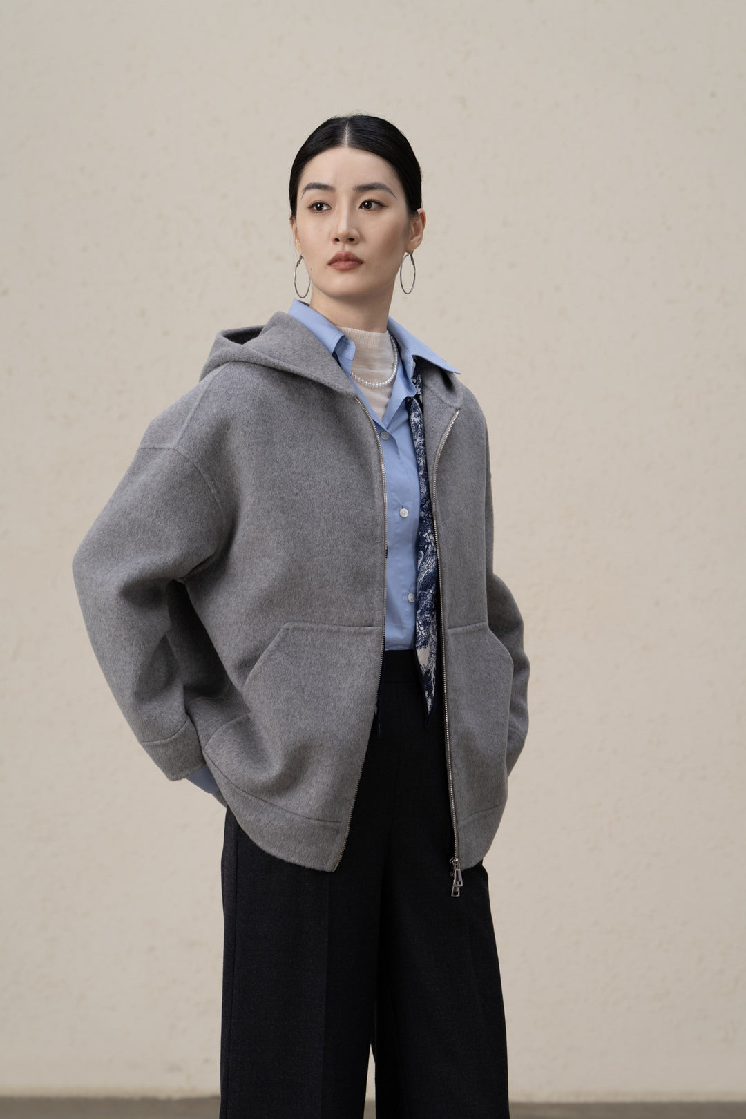 Stylische Fleecegefütterte Zip-Up Jacke für Damen Shop Nory