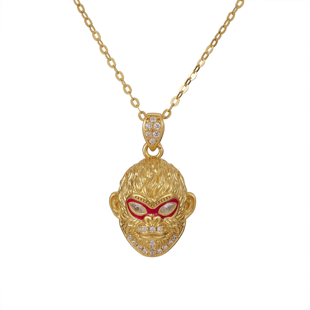 Damen Halskette mit einzigartigem Maskenanhänger und funkelnden Zirkonia Shop Nory
