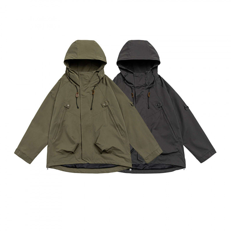 Unisex Oversize-Utility-Parka mit Kapuze, verdeckter Frontleiste und Multifunktions-Taschen Shop Nory