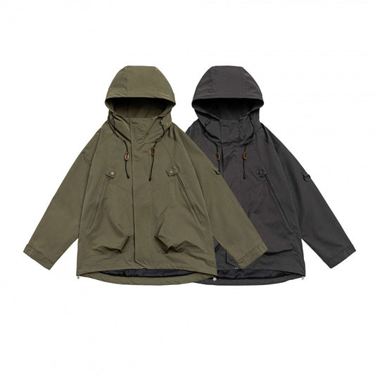 Unisex Oversize-Utility-Parka mit Kapuze, verdeckter Frontleiste und Multifunktions-Taschen Shop Nory