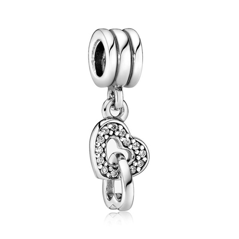 Facettierter Kristall-Charme Perlenanhänger Für Charm-Armband mit Zirkonia-Einfassung