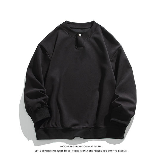Unisex Oversize-Henley-Sweatshirt mit Druckknopf am Kragen Shop Nory