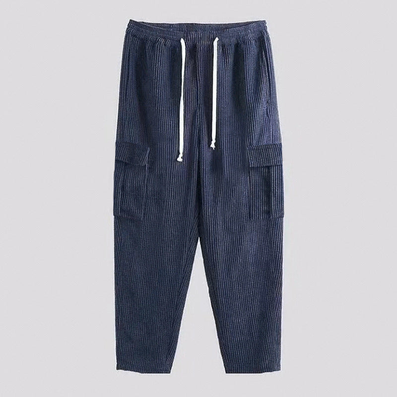 Herren Cordhose im Cargo-Stil mit Kordelzug und aufgesetzten Taschen Shop Nory