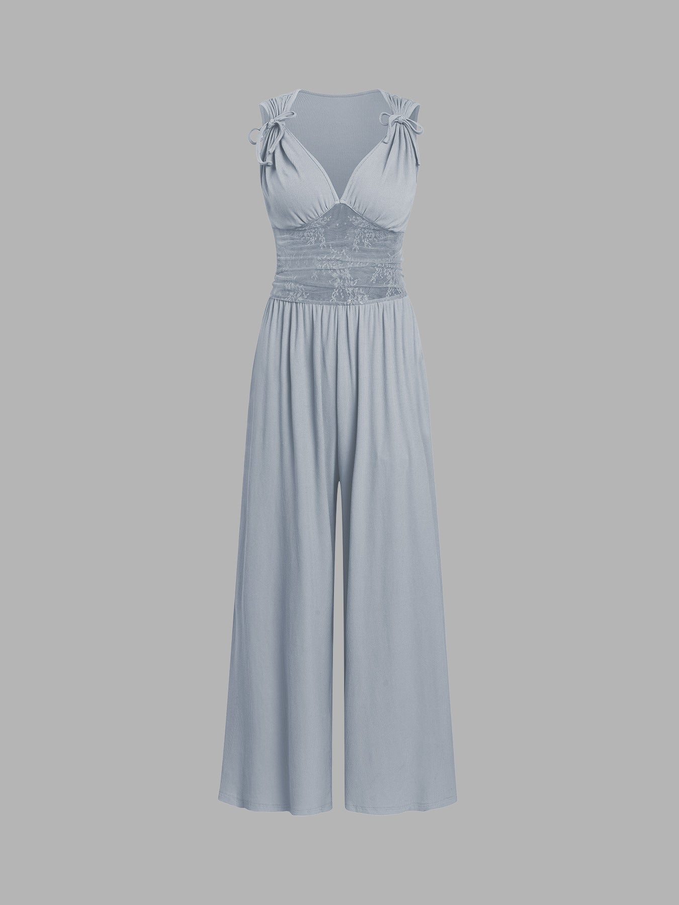 Damen eleganter Jumpsuit mit verstellbaren Trägern und weiten Beinen Shopnory